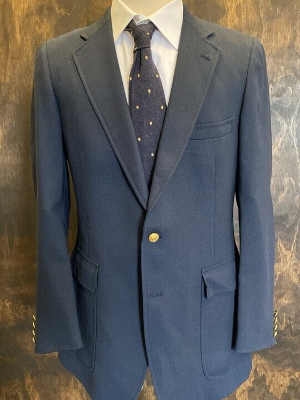 VTG Chaps Ralph Lauren Navy Sport Coat Gold Buttons 40R